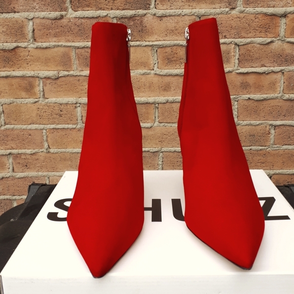 NWT Schuts Red Suede Tuxedo Stripe Adrien Ankle Booties - Picture 6 of 17